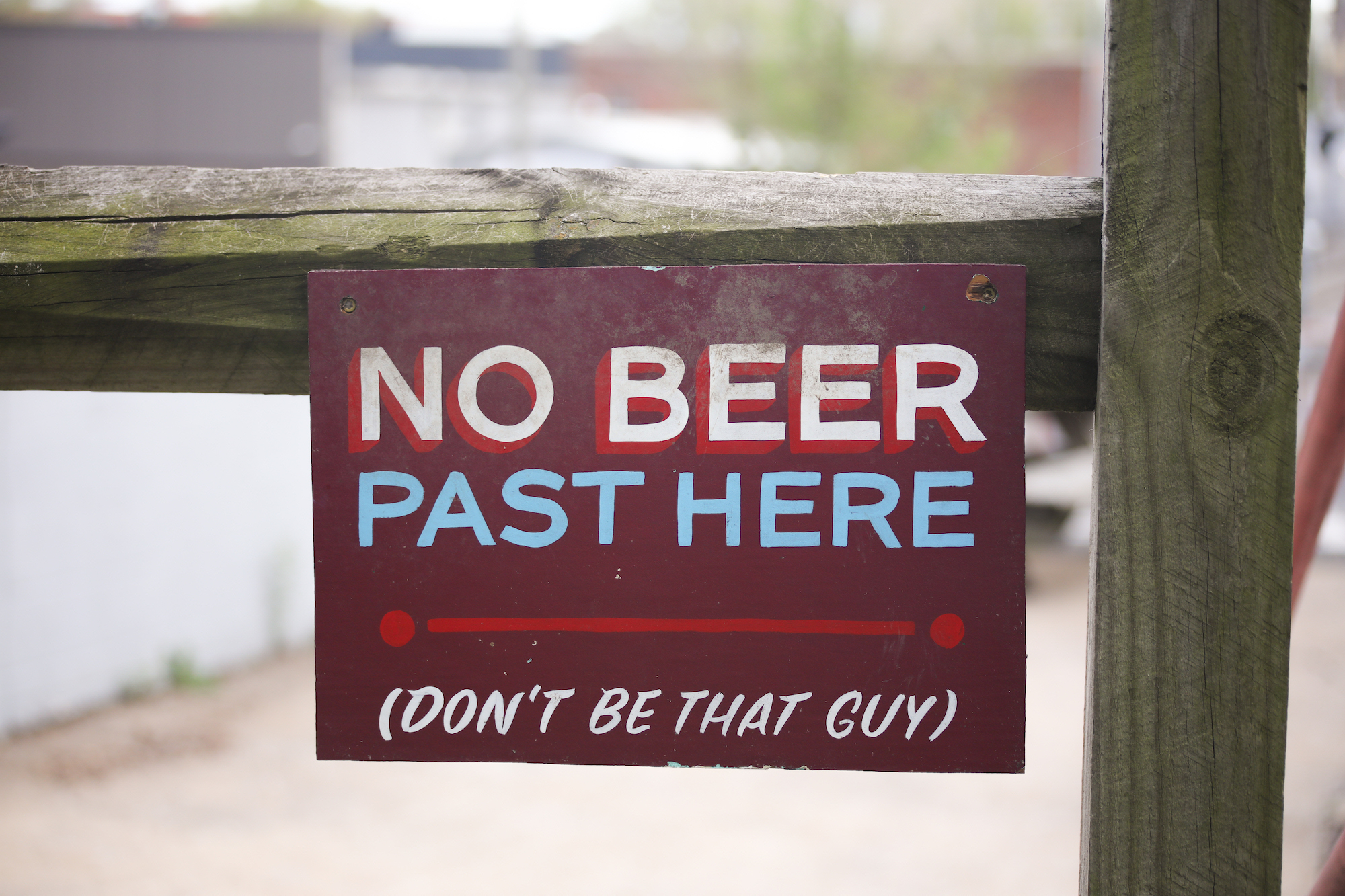 No beer past here sign