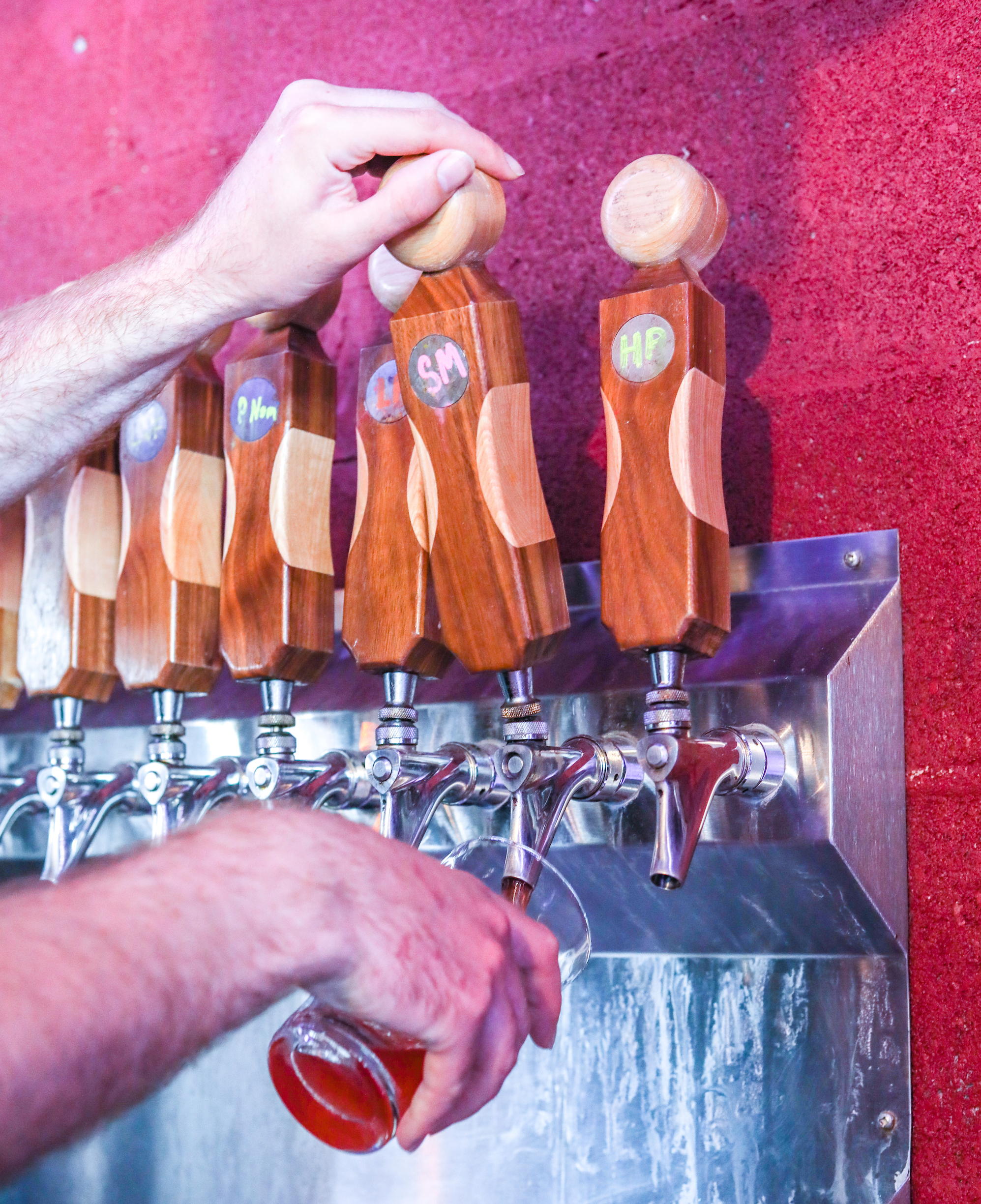 Bartender pulling beer